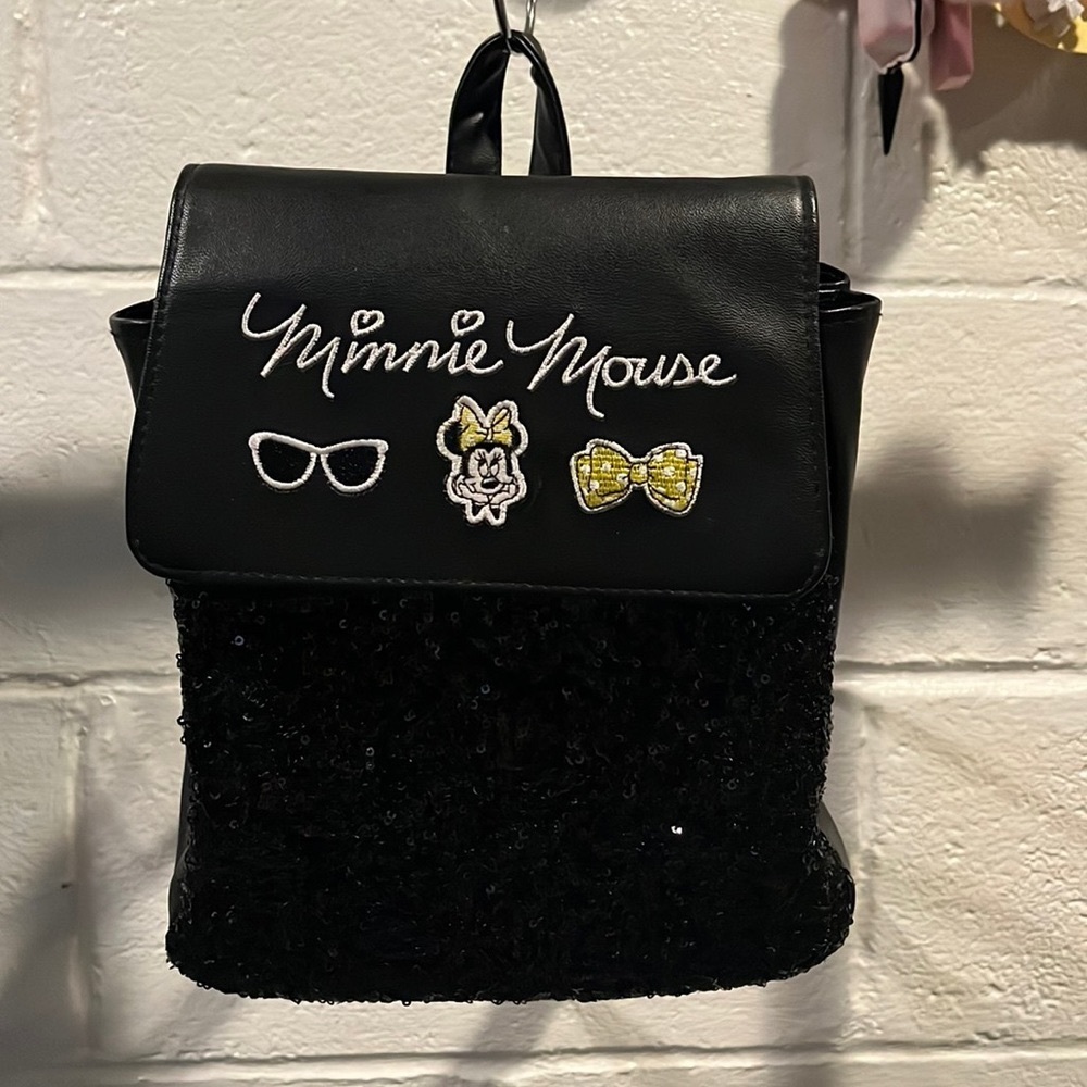 Vintage Minnie Mouse sequin mini backpack ears and earrings set 💛 - Picture 3 of 7